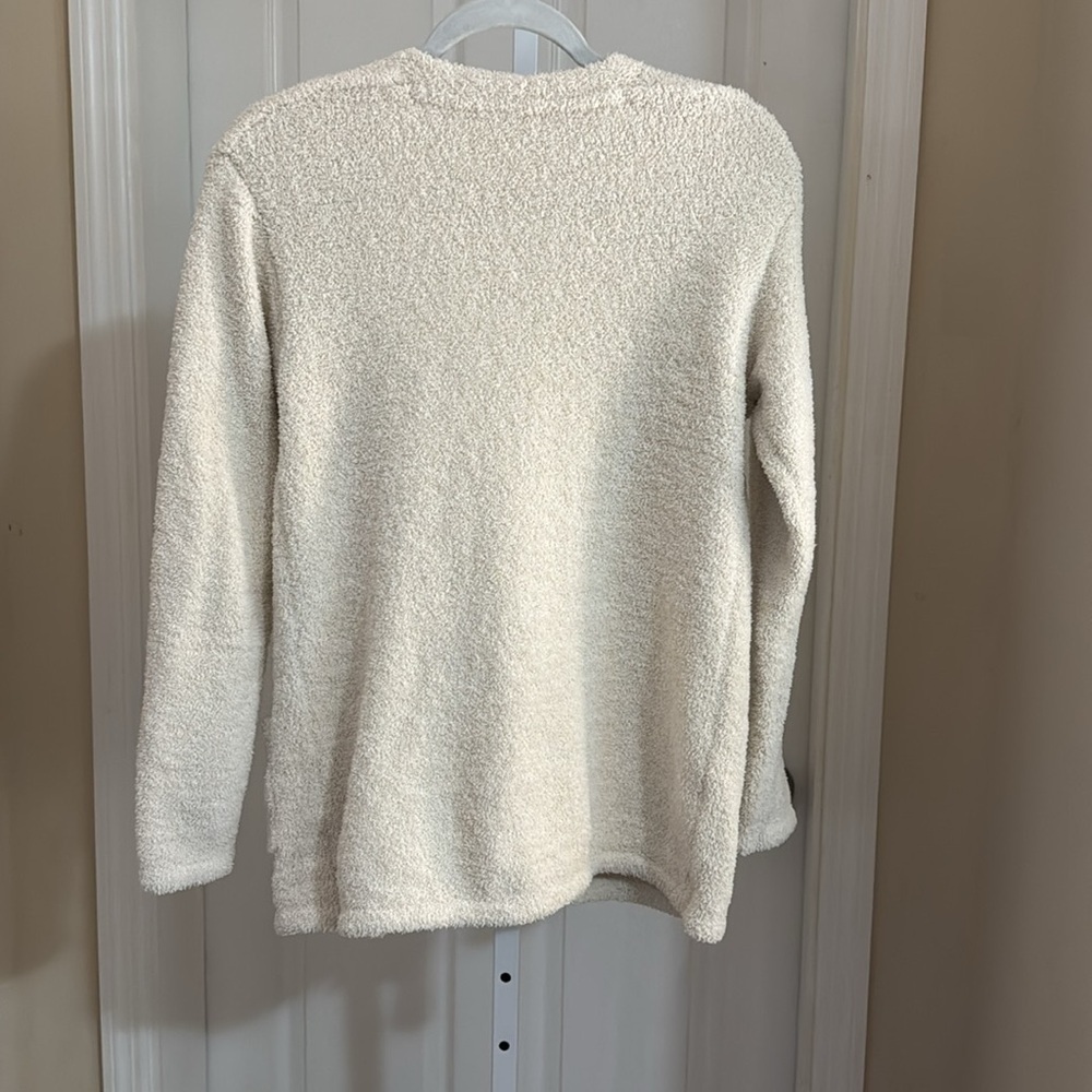Roller Rabbit Cream Cardigan Sweater with Ribbed Trim - Picture 5 of 5